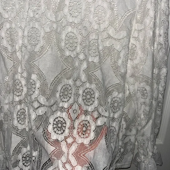 SHEIN Elegant White Lace Layering Women's Top XXL - Picture 2 of 5
